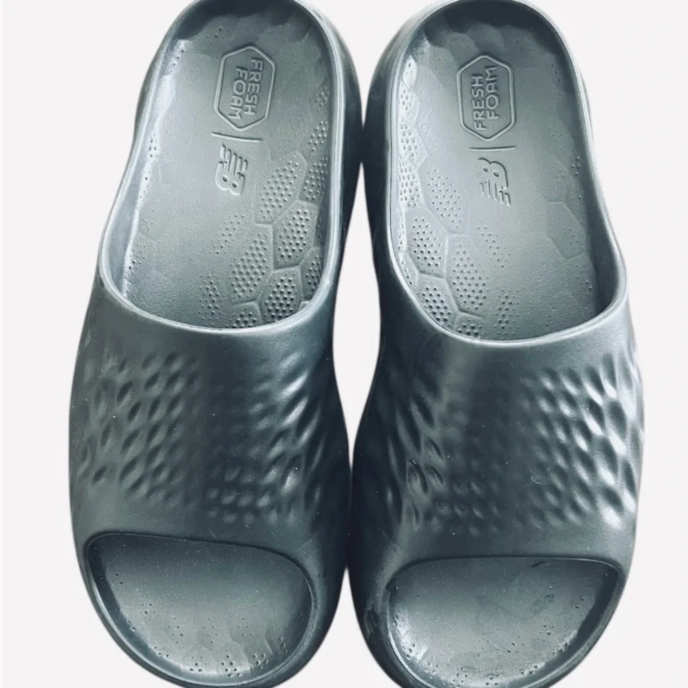 Men’s New Balance Charcoal Slide Sandals